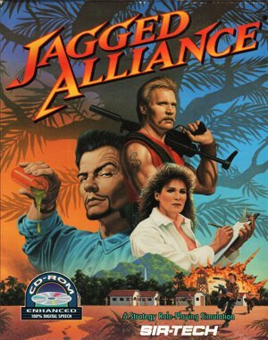 Jagged Alliance cover art for DOS