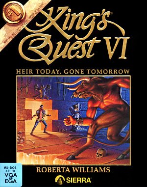 King’s Quest VI: Heir Today, Gone Tomorrow cover art for DOS