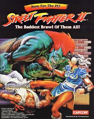 Street Fighter II cover art for DOS