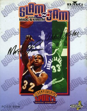 Slam ‘N Jam ’96 featuring Magic & Kareem cover art for DOS