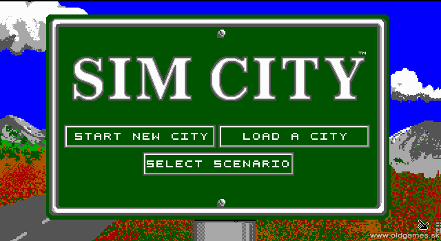 SimCity cover art for DOS