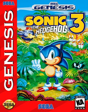 Sonic the Hedgehog 3 cover art for Genesis