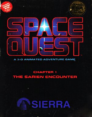 Space Quest: Chapter I – The Sarien Encounter cover art for DOS