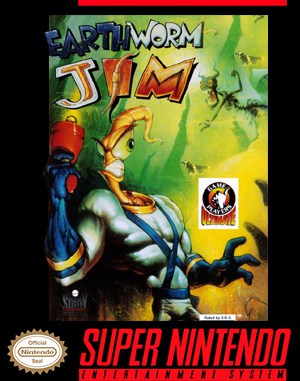 Earthworm Jim cover art for Super Famicom