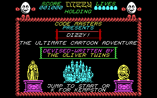 Dizzy: The Ultimate Cartoon Adventure (Dizzy 1) cover art for DOS