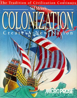 Sid Meier’s Colonization cover art for DOS