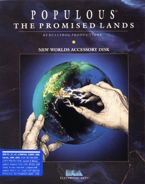 Populous: The Promised Lands cover art for DOS
