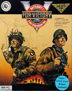 V for Victory: Battleset 1 – D-Day Utah Beach – 1944 cover art for DOS