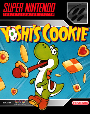 Yoshi’s Cookie cover art for Super Famicom