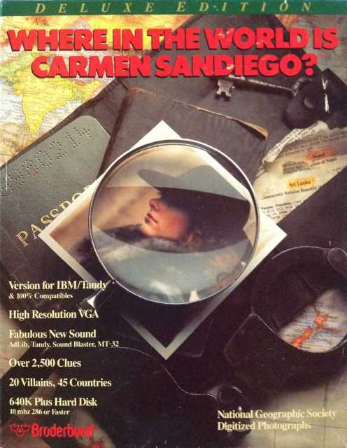 Where in the World is Carmen Sandiego? (Deluxe) (CD-ROM) cover art for DOS