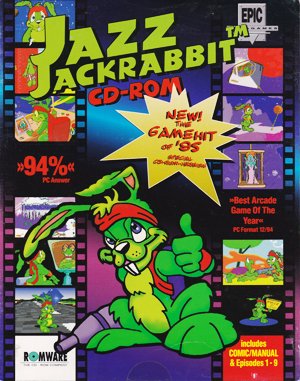Jazz Jackrabbit CD-ROM cover art for DOS