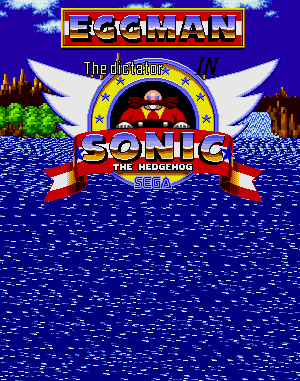 Eggman the Dictator in Sonic the Hedgehog cover art for Genesis