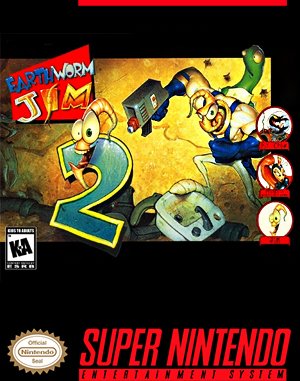 Earthworm Jim 2 cover art for Super Famicom