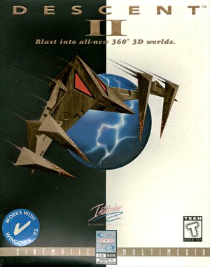 Descent II cover art for DOS