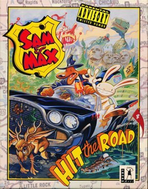 Sam and Max Hit the Road cover art for DOS