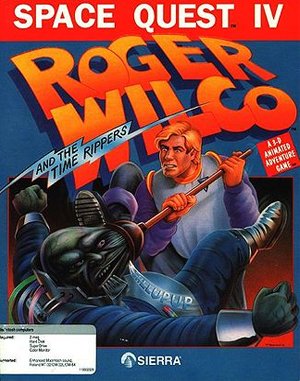 Space Quest IV: Roger Wilco and the Time Rippers (CD) cover art for DOS