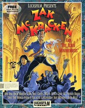 Zak McKracken and the Alien Mindbenders cover art for DOS
