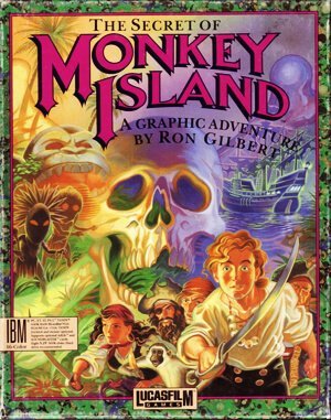 The Secret of Monkey Island cover art for DOS