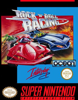 Rock n’ Roll Racing cover art for Super Famicom
