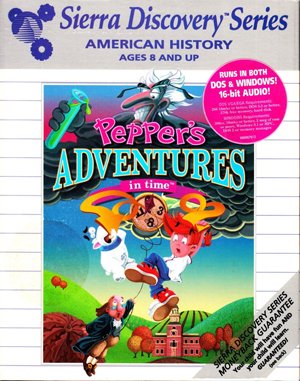 Pepper’s Adventures in Time cover art for DOS