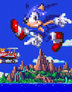 Cooler Sonic in Sonic 3 & Knuckles cover art for Genesis