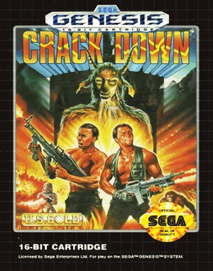 Crack Down cover art for Genesis