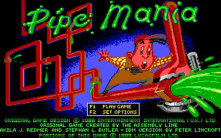 Pipe Mania cover art for DOS