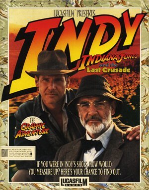 Indiana Jones and The Last Crusade cover art for DOS