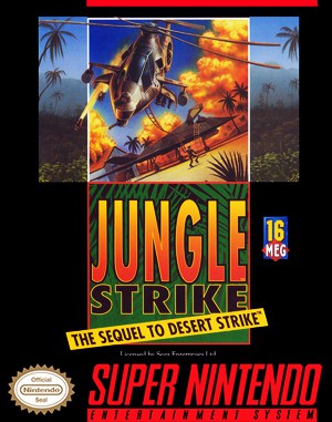 Jungle Strike cover art for Super Famicom