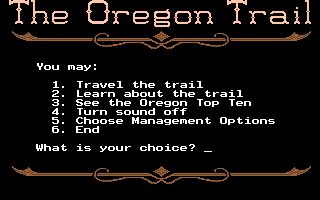 The Oregon Trail cover art for DOS