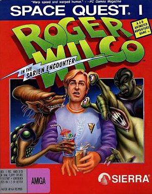 Space Quest I: Roger Wilco in the Sarien Encounter cover art for DOS